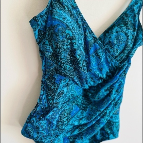 MiracleSuit Blue Oceanus Paisley Park Swimsuit 8 - Picture 6 of 13
